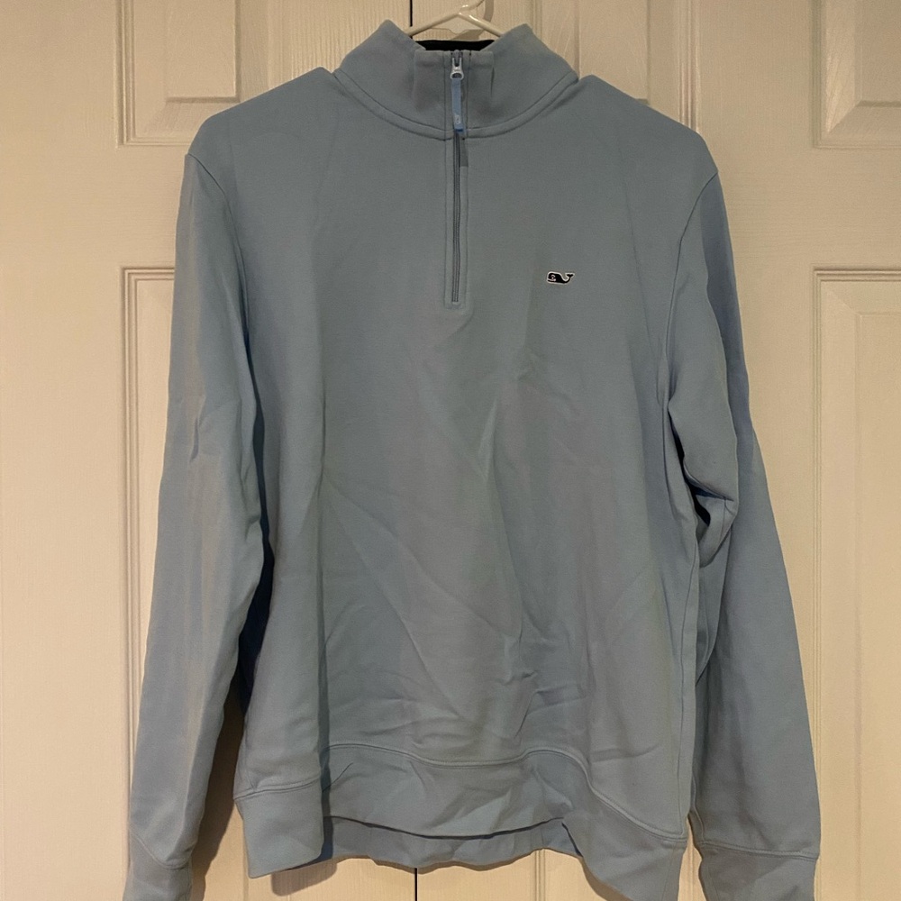 Vineyard Vines Men's Sky Blue Zip-Up Sweater
